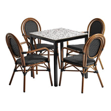 Load image into Gallery viewer, Florence Four Seat Square Contract Dining Set With Extrema Mixed Terrazzo CT Top- Indoor or Outdoor 
