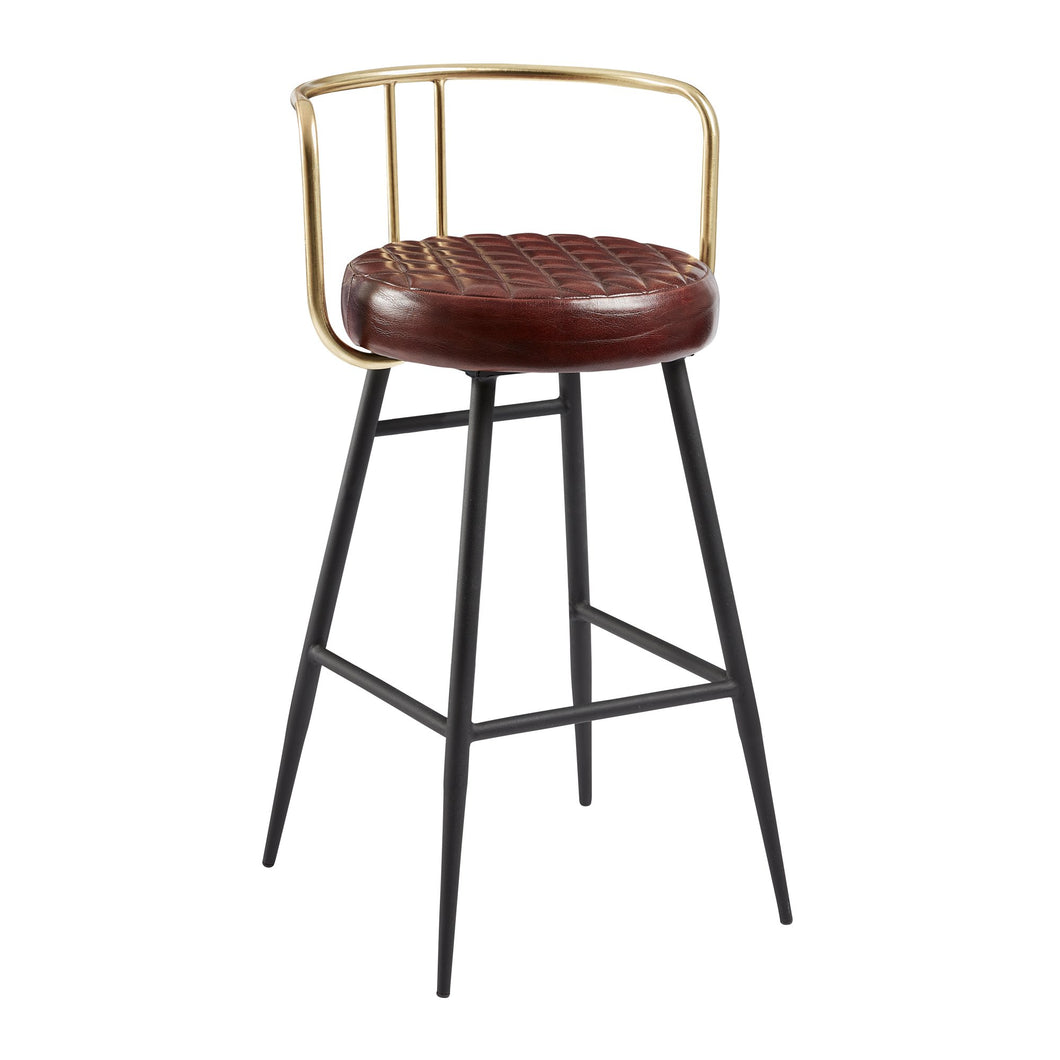 Clarines Red Leather High Cocktail Bar Stool 