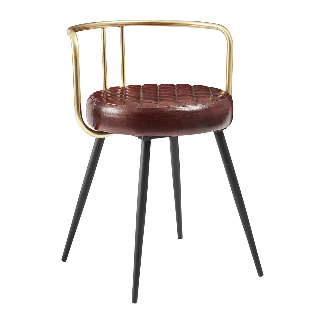 Clarines Red Leather Low Cocktail Stool