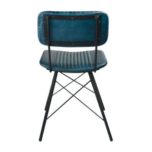 Load image into Gallery viewer, Lisbon Vintage Teal Genuine Leather Contract DIning Chair
