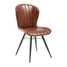 Load image into Gallery viewer, Leoni Pecan Brown Genuine Leather Contract Side chair
