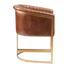 Load image into Gallery viewer, Nolan Pecan Leather Luxury Dining Armchair

