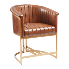 Load image into Gallery viewer, Nolan Pecan Leather Luxury Dining Armchair

