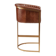 Load image into Gallery viewer, Nolan Pecan Leather High Bar Stool
