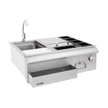 Load image into Gallery viewer, BULL Outdoor Kitchen 76cm Bar Caddy Built in Bar Centre with Sink
