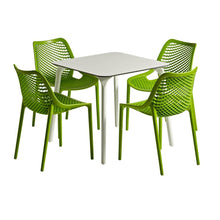 Load image into Gallery viewer, Roma Four Seat Square Commercial Dining Set with Tropical Green Chairs Suitable for indoor - Outdoor
