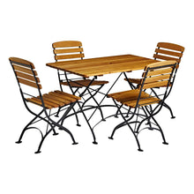 Load image into Gallery viewer, Lyon Four Seat Fold Away Rectangular Wooden commercial outdoor dining set
