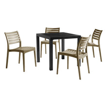 Load image into Gallery viewer, Vermont Taupe polypropylene Four Seat Square commercial Dining Set - Indoor or Outdoor
