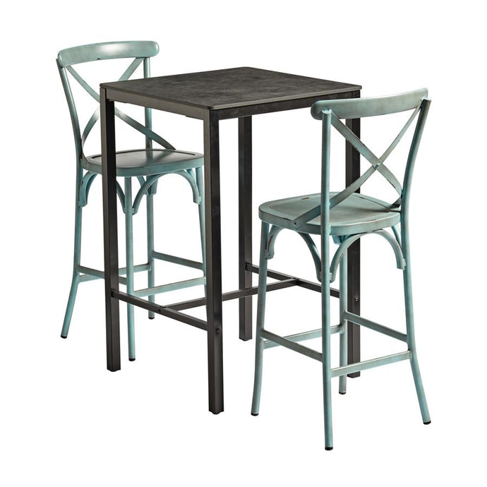 New York Cafe Style High Bar Poseur Commercial Dining Set Indoor- Outdoor