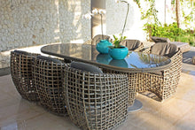 Load image into Gallery viewer, Skyline Design Dynasty Six Seat Oval Kubu Rattan Garden Dining Set
