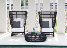 Load image into Gallery viewer, Skyline Design Black Rattan High Spa Lounging Chair
