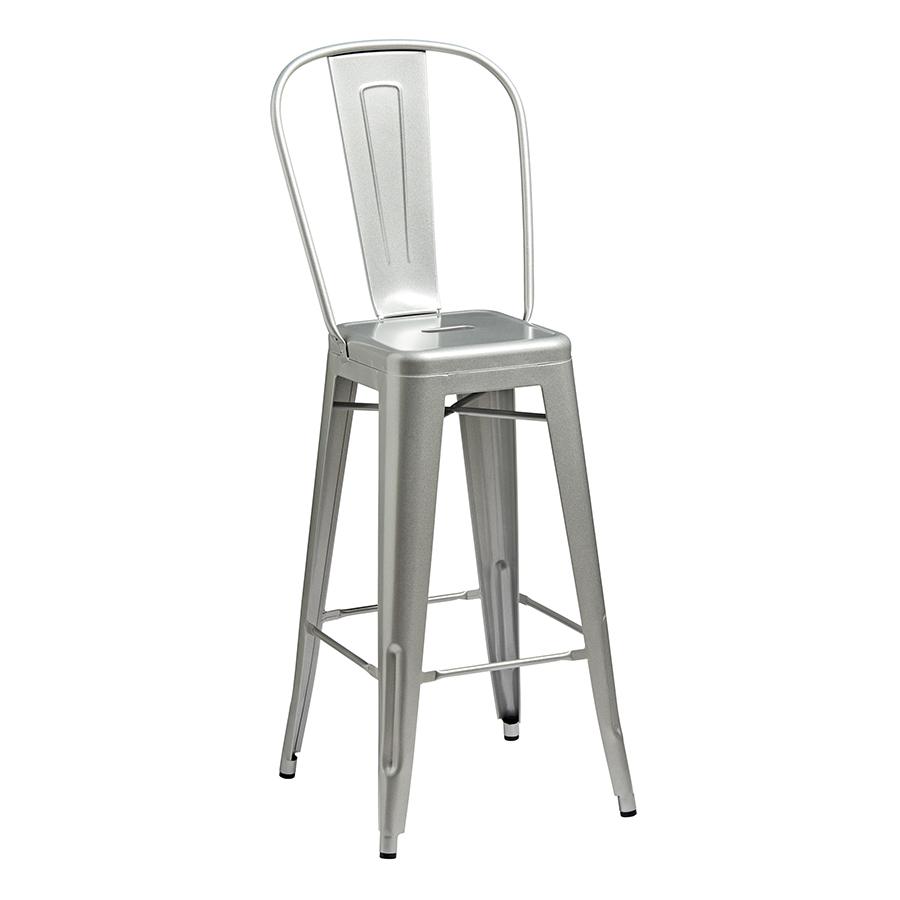 Retro Xavier Pauchard inspired Aluminum High Bar Stool Chairs Set of Two