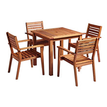 Load image into Gallery viewer, London Wooden Four Seat Square Commercial Dining Set
