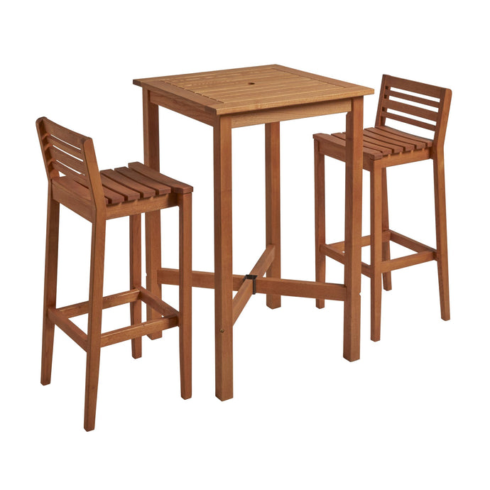 London Wooden Two Seat High Poseur outdoor Commercial Dining Set | Luxury Outdoor Contract Furniture Supplier 