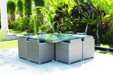 Load image into Gallery viewer, Skyline Design Pacific Rattan Square 180 x 180cm  Rattan Garden Dining Table with Glass Top
