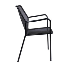 Load image into Gallery viewer, Lisbon Metal Outdoor commercial DIning Armchair Black Set of Two
