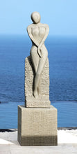 Load image into Gallery viewer, Serene Lady Stone Sculpture With Plinth
