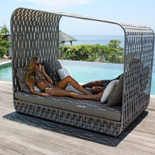Load image into Gallery viewer, Skyline Design Strips Cabana Rattan Garden Daybed
