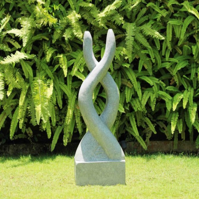 Twist stone landscaping sculpture 