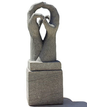 Load image into Gallery viewer, Two Hands Together Stone Sculpture With Plinth
