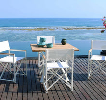 Load image into Gallery viewer, Skyline Design Venice Four Seat Square Garden Dining Set - Teak with Carbon
