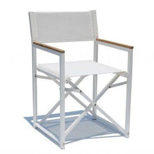 Load image into Gallery viewer, Skyline Design Venice Folding Directors Armchair with Teak Armrest - White
