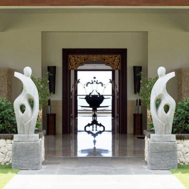 Welcome Stone Sculpture With Plinth