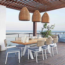 Load image into Gallery viewer, Windsor White Rattan Outdoor Commercial Grade Dining Chair
