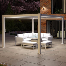 Load image into Gallery viewer, Aluminum White Pergola Gazebo with Louvered Roof 3m x 4m Frame
