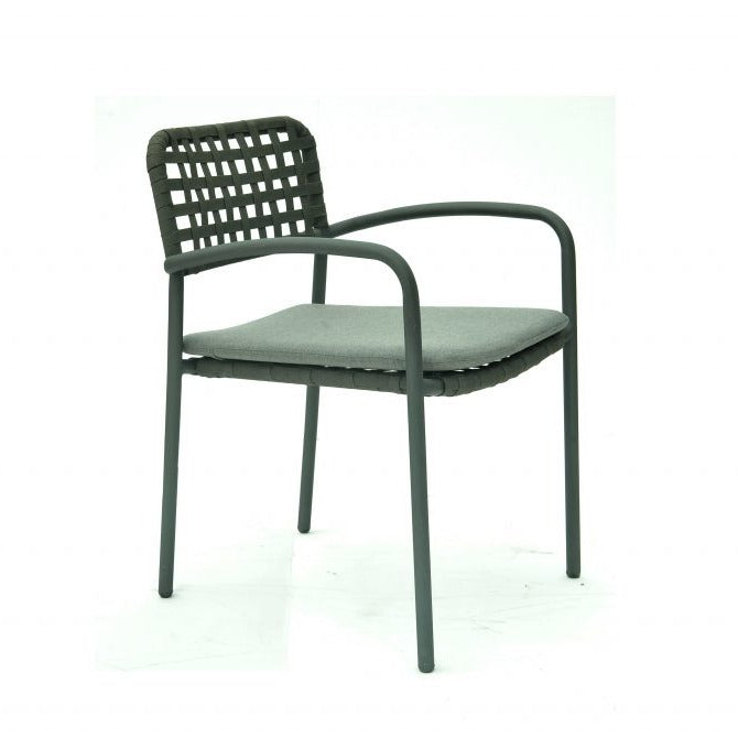 Catania Carbon Outdoor Rattan Commercial Grade Dining Chair